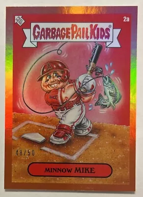 2023 Topps Gpk X Mlb Garbage Pail Kids Minnow Mike Trout #2a Orange  48/50 • $16.50