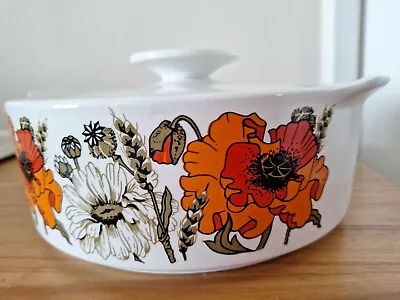 £7 • Buy Vintage J&G Meakin Poppy Tureen /Casserole Dish With Lid