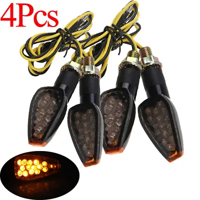 UNIVERSAL MOTORCYCLE MINI 14 LED TURN SIGNALS INDICATORS BLINKER LIGHT SMOKE 4pc • $15.99