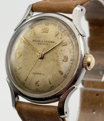 Vintage Baume & Mercier Geneve Watch Automatic Incabloc Fancy Lugs Rare • $575
