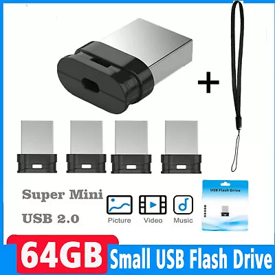 Small USB 2.0 64GB Flash Pen Drive U Disk Memory Stick Drive With Lanyard LOT • $13.91