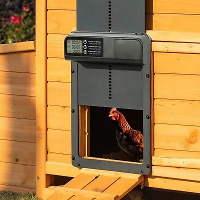 Automatic Chicken Coop Door Waterproof With Timer Poultry Gate Hen House Black • $29.99