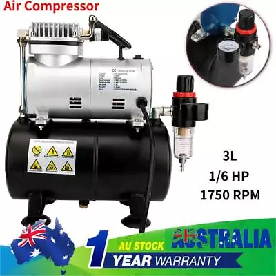 Air Brush 1/6HP Compressor Air Compressor W/ Tank Spray Gun Nail Art Tattoo • $111.13