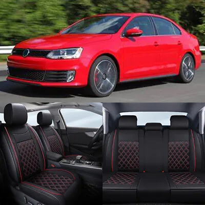 For VW Jetta GLI 2007-2021 Full Car 2/5Seat Leather Front Rear Cushion Covers • $149.56
