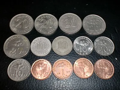 Malaysia Coin Lot- 14  Old & New Coins - No Duplicates - Rare - 1967- 2004 • $15