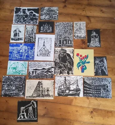 Collection Of 20 Original  Lino Cut Prints On Paper • £15