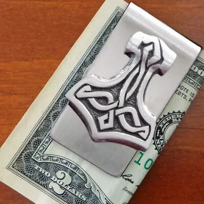 Celtic Pewter Thor's Hammer And Stainless Steel  Money Clip Made In USA • $24.99