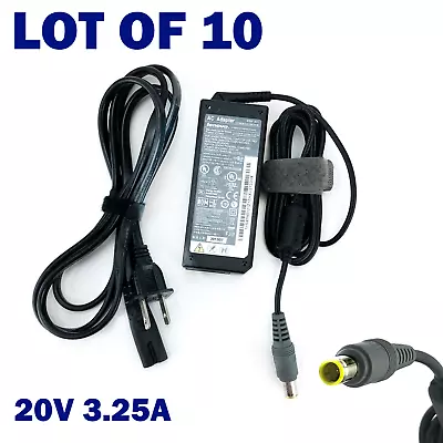 Lot Of 10 Genuine Lenovo ThinkPad Laptop Adapter Charger 20V 3.25A 65W OEM W/PC • $90.07