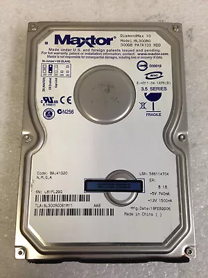 Maxtor DiamondMax 10  6L300R0 Code: BAJ41G20 KMGA IDE 3.5  300GB Hard Drive • $45.99