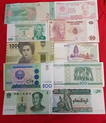 Lots 10 Banknotes From 10 Countries Paper Money Collections UNC Currency • $6.99