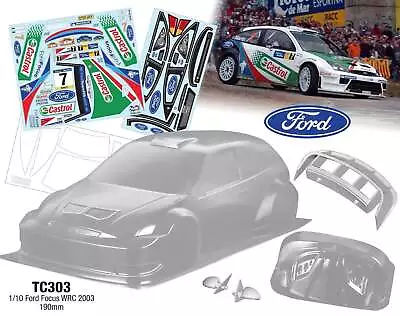 TC303 Ford Focus CASTROL WRC Tamiya #58308 RS Replica TT01 TT02 HPI 190mm 257mm • £38.49