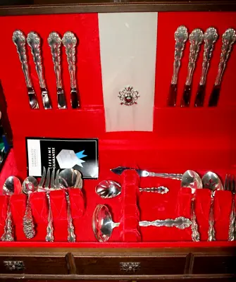 MODERN BAROQUE Community Silverplate Flatware Service For (8) + Serving Pieces • $200