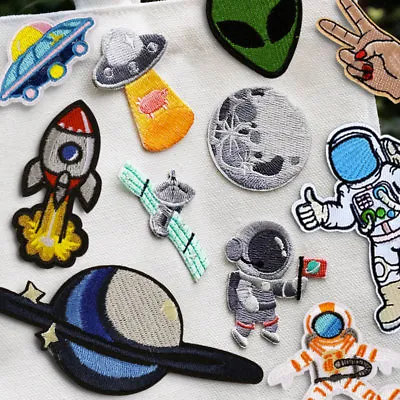 Astronaut UFO Rocket Alien Embroidered Sew On Iron On Patch Badge Fabric Craft • $2.20