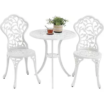 3 Piece Patio Bistro Table Set White • $139.20