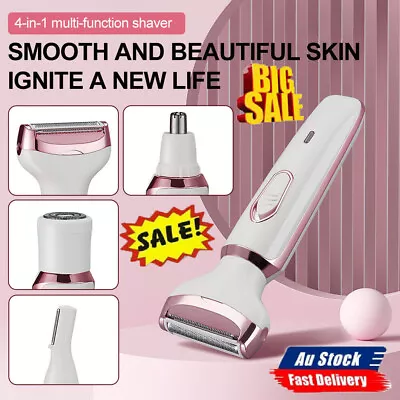 Cordless 4 In 1 Electric Lady Shaver Rechargeable Painless Razor Bikini Trimmer • $18.85