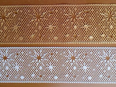 Beautiful Star Edible Lace For Cake Decoration In White + Gold Christmas • £2.50