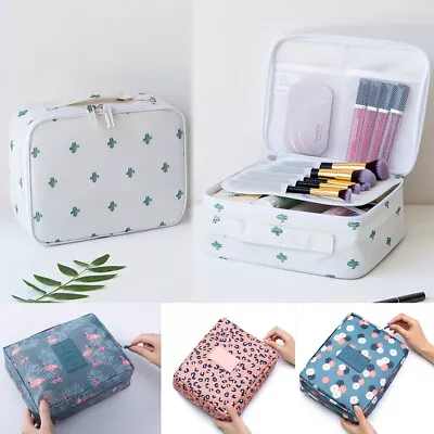 Women Make Up Wash Bag Cosmetic Case Toiletry Portable Hanging Travel Pouch Kit • £4.92