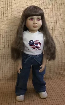 2003 Toddler 23  My Twinn Doll Original Cothing Brunette Long Hair Pink Eyes • $49