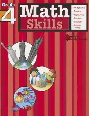 Math Skills: Grade 4 (Flash Kids Harcourt Family Learning) - Paperback - GOOD • $3.66