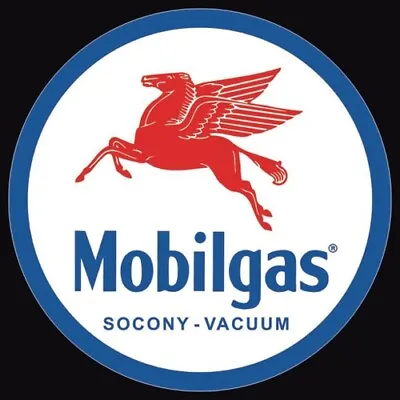 MOBILGAS SCOONY-VACUUM Round Sign Vintage Looking Man Cave Garage Automobilia • $18.95