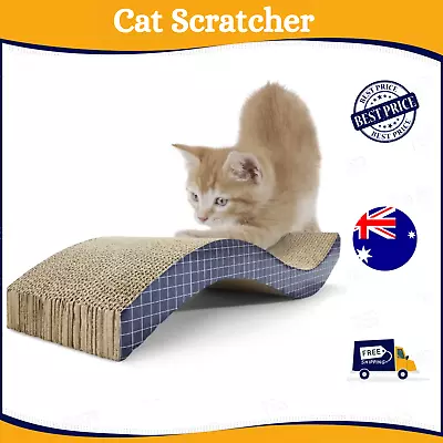 Wavy Cat Scratch Pad Cardboard Kitten Cat Scratcher Scratching Board Scratch Toy • $7.75