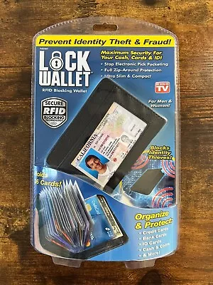 Lock Wallet Ultra Slim Secure RFID Blocking Holds 36 Cards As Seen On TV • $14.99