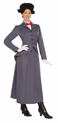 English Nanny Women Costume Fancy Grey Dress Victorian Mary Poppins Style XL • $29.99
