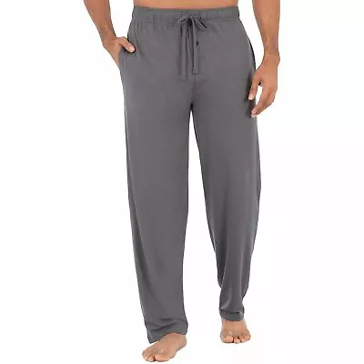 Fruit Of The Loom Men's Beyond Soft Knit Sleep Pant Size Large Grey Feed Stripe • $14.49