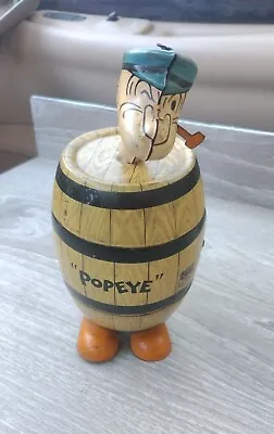 Vintage 1932 J Chein Co. POPEYE In Barrel Wind Up Tin Litho Toy USA *As-is* • $129.99