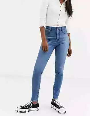 J. BRAND Leenah Super High Rise Skinny Stretchy Blue Jeans Size 23 / UK 5 - £245 • $37.34