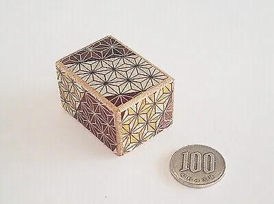 Secret Puzzle Box 10 Steps Hakone Small Yosegi Zaiku Japan Handmade Wooden New • £136.96