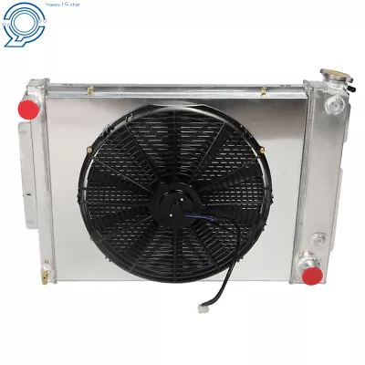 3-Row Aluminum Core Racing Radiator+Fan Shroud For 1967-1969 Chevrolet Camaro • $140.31