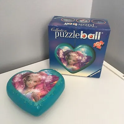 $7.99 • Buy Ravensburger Jigsaw Puzzle Ball Box 3D Heart Fairy Pixie Fantasy 60 Pieces 2009