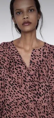 Zara Ladies Leopard Print Shirt Size XS • £6