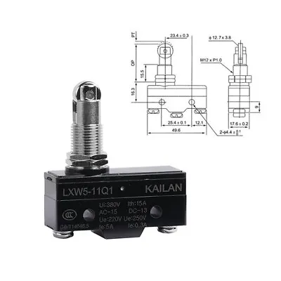 TM-1308 Parallel Roller Plunger Momentary Limit Micro Switch 380V 15A • $8.89