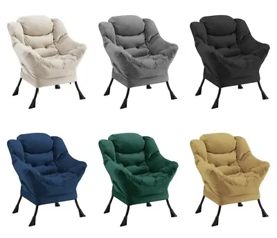 Modern Tub Chair Faux Leather Fabric Velvet Armchair Occasional Accent Chair • £99.99