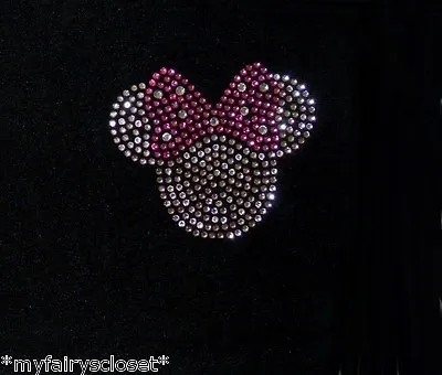 2.5 Inch Clear/pink Minnie Mouse Iron On Disney Rhinestone Tiny Small Transfer  • $6.95