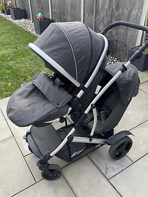 Hauck Duett 2 Double Tandem Pushchair - Dark Grey/Charcoal Baby + Toddler Buggy • £110