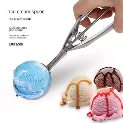 Large Durable Stainless Steel Ice Cream Scooper Mash Potato Cookie Spoon • £6.66