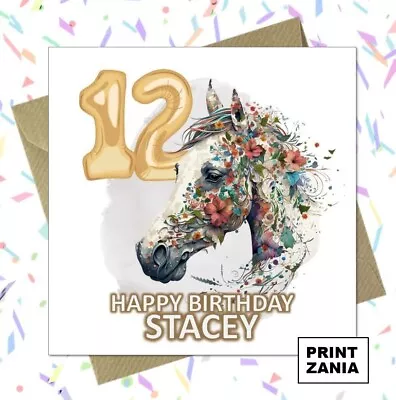 Personalised Horse Birthday Card Mum Dad Son Daughter Nephew Niece Friend CCE • £2.99