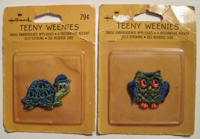 $4.99 • Buy 2 Hallmark Teeny Weenies Patches - Frog & Owl - FACTORY SEALED