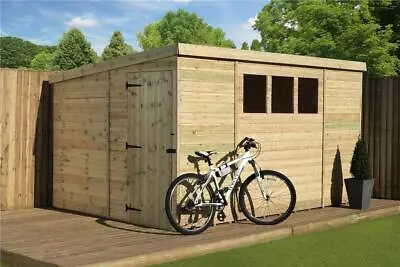 Empire 2500 Pent Garden Shed Wooden 14X8 14ft X 8ft Tongue & Groove 3 WINDOWS PR • £1120.56