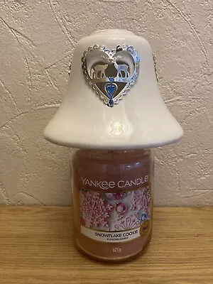 Yankee Candle Christmas Gift Snowflake Cookie Pink Jar & Reindeer Heart Shade • £27.99