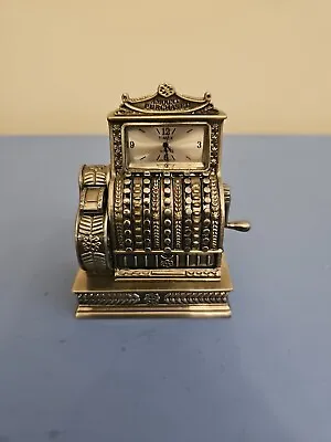 Waterbury Timex Cash Register Desk Clock Gold Tone New Battery • $67.44