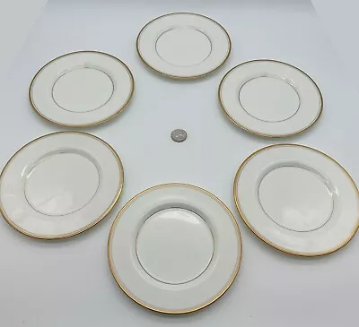 Mikasa White Gold Bone China Plates 6.5in 6-Piece Wheaton A1-102 Narumi Japan • $11.99