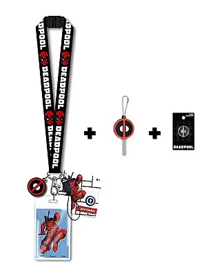 Spacepositive Marvel Heroes Bundle: Deadpool Lanyard Keycap And Lapel Pin • $16.96