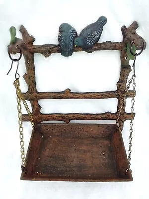 Bird Feeder Ornate Cast Iron Bracket With Hanging Feeder Japan Vintage Unused • $225