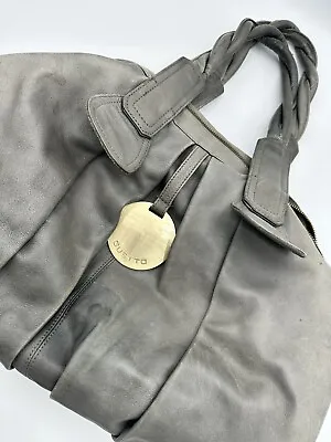 GUSTTO Cala Grey Leather Shoulder Satchel Bag USED New Was $650! • $22.99