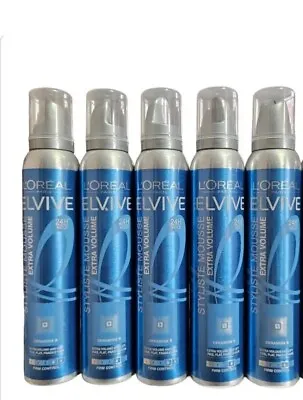 L’oreal Elvive Firm Control Hair Mousse 24h Hold Extra Volume 5x200ml • £23.99