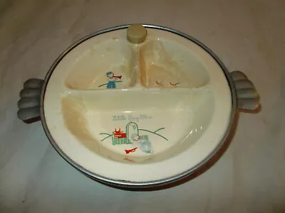 Vintage Little Boy Blue Child's Divided Warming Plate Metal Base • £5.65